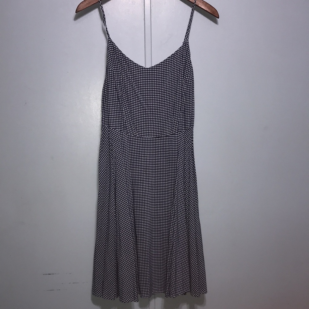 *Gingham Print Dress with Zip Up Side*